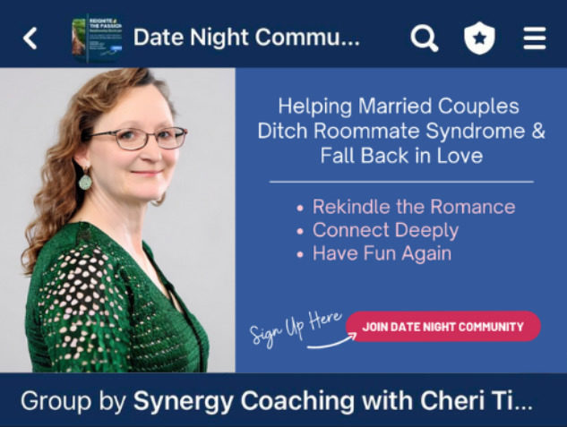 Invitation to join the Date Night Community Facebook Group with Cheri Timko.